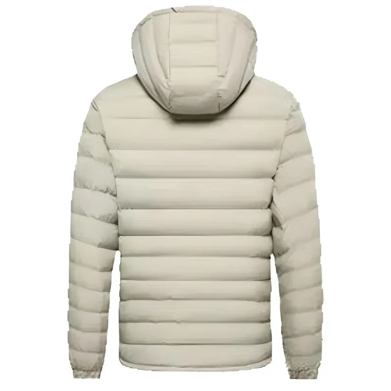 UETEEY Down Jacket Men Winter Hooded White Duck Down Multi Pockets Solid Clolor Puffer Jackets Male Casual Windproof Warm Coat