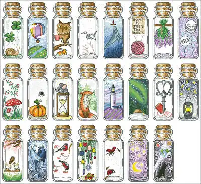 Self-matching parts, Plastic board, Refrigerator magnet,Wishing Bottle 1 Cross Stitch Embroidery Needlework Sets Home Decor