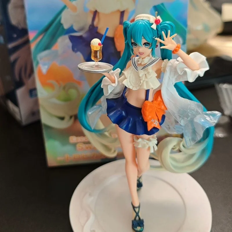 

New Hatsune Miku Handmade Carbonated Cream Dress Props Desktop Decoration Series Pvc Model Toys Children'S Gift Scenery Handmade