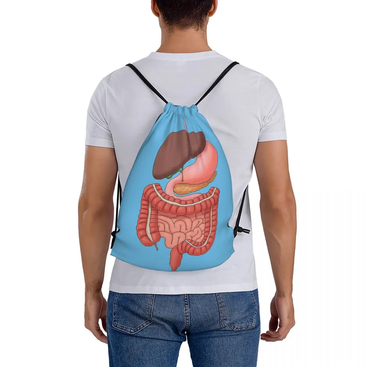 Órgãos do Sistema Digital Ilustração Médica Mochilas, Sacos De Cordão Portátil, Saco De Sapatos, Sacos De Livro Para Estudantes De Viagem, Moda