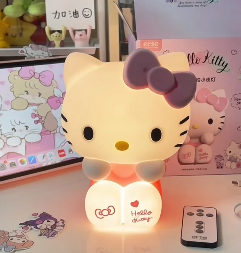 Sanrio Hello Kitty Night Lamp Sleep Adjustable Soft Light Eye Cinnamoroll Birthday Cake Lamp Kuromi Lamp Christmas Present