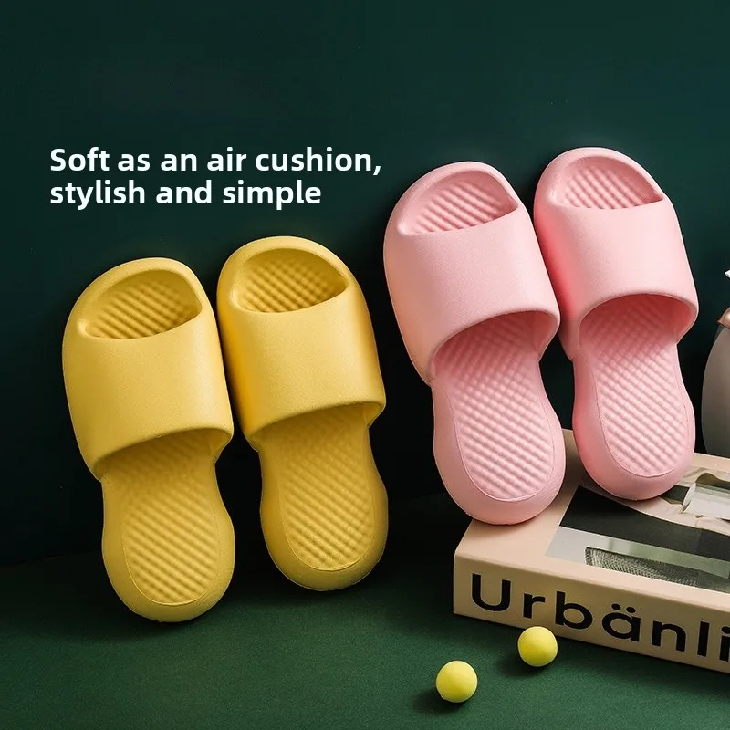 Thick Bottom Slippers Home Use Summer Indoor Couples Bathing Bathroom Cool Slippers Men's Comfortable Home Shoes EVA Material