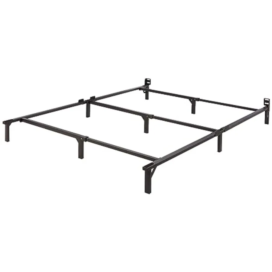 Queen Size Metal Bed Frame with 9-Leg Base for Box Spring and Mattress Black Tool-Free Easy Assembly 79.5 L x 59.5 W x 7 H