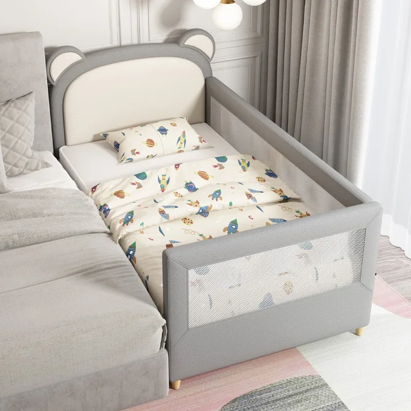 Children's furniture Baby splicing bed Solid wood with guardrail Children's bed Splicing bed