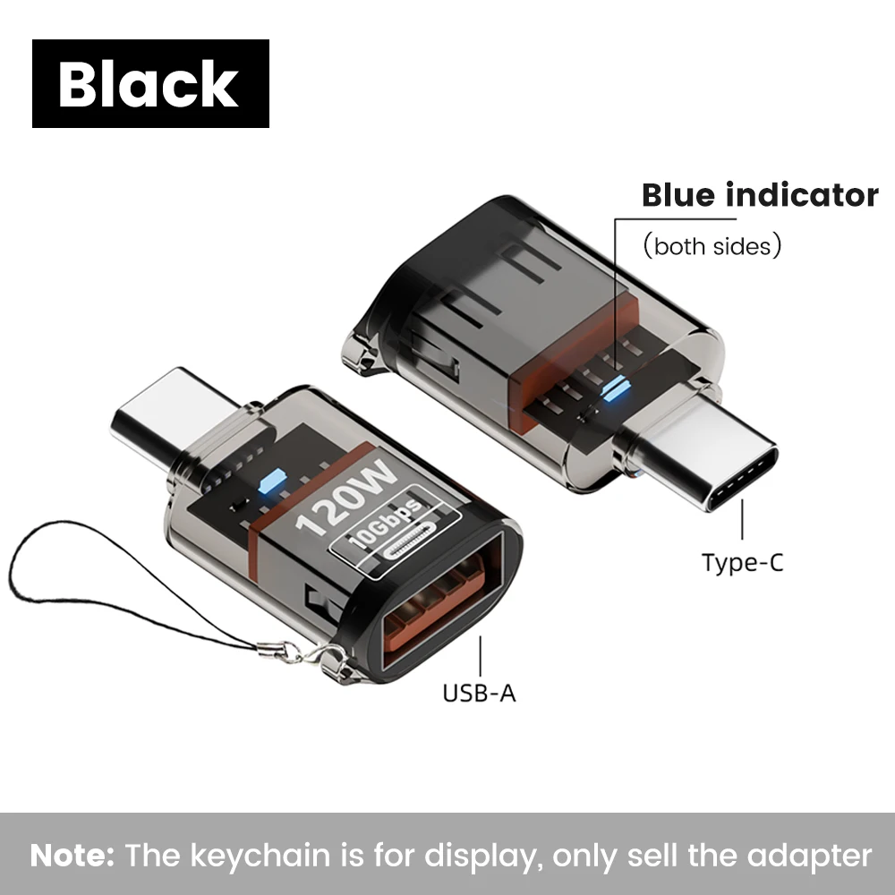Olaf 120W Type C naar USB A OTG-adapter USB 3.2 naar Type C snellaadconnector voor iPhone 15 16 Macbook iPad Huawei P60Xiaomi