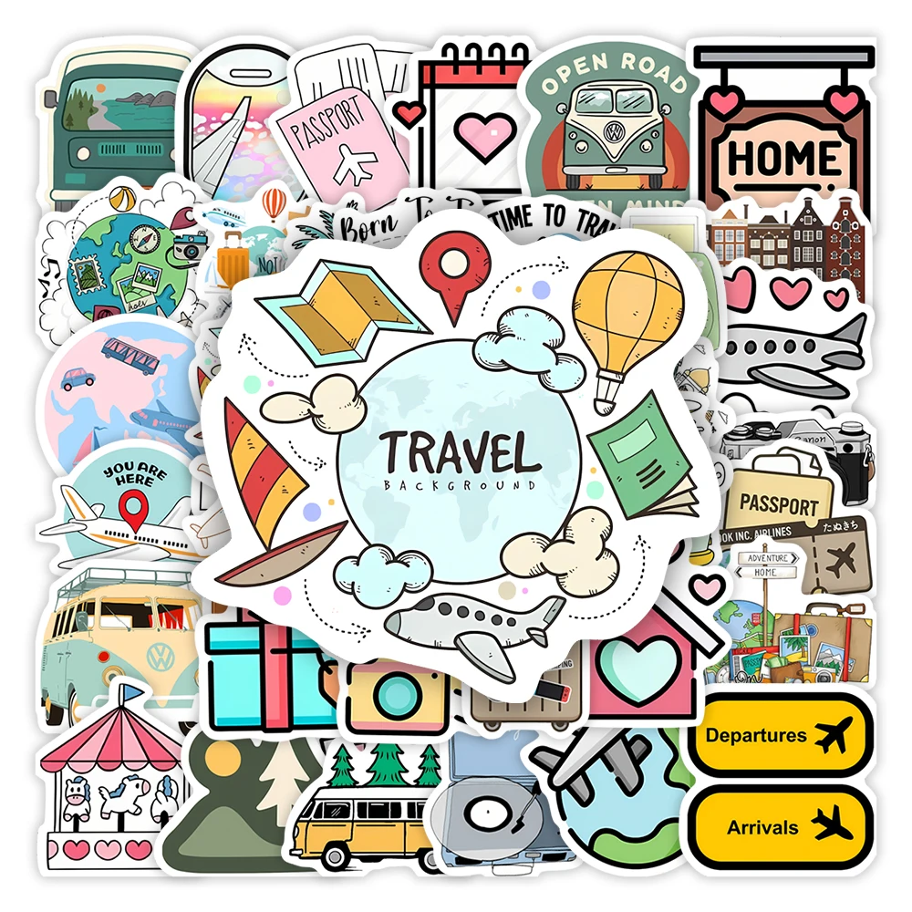 ملصقات السفر العالمية المضحكة على شكل رسوم كرتونية يمكنك صنعها بنفسك ألعاب أطفال هدية ملصق تزيين لزجاجات أمتعة الهاتف المحمول القصاصات المقاومة للماء
