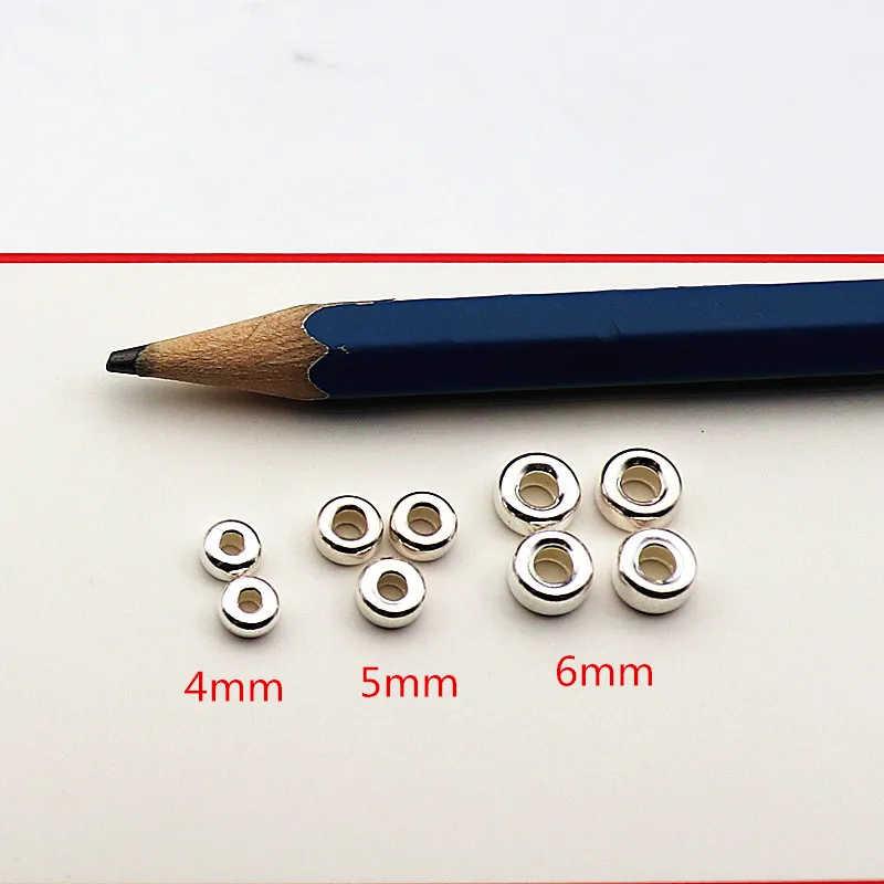 Solid 925 Sterling Silver Beads for DIY Making