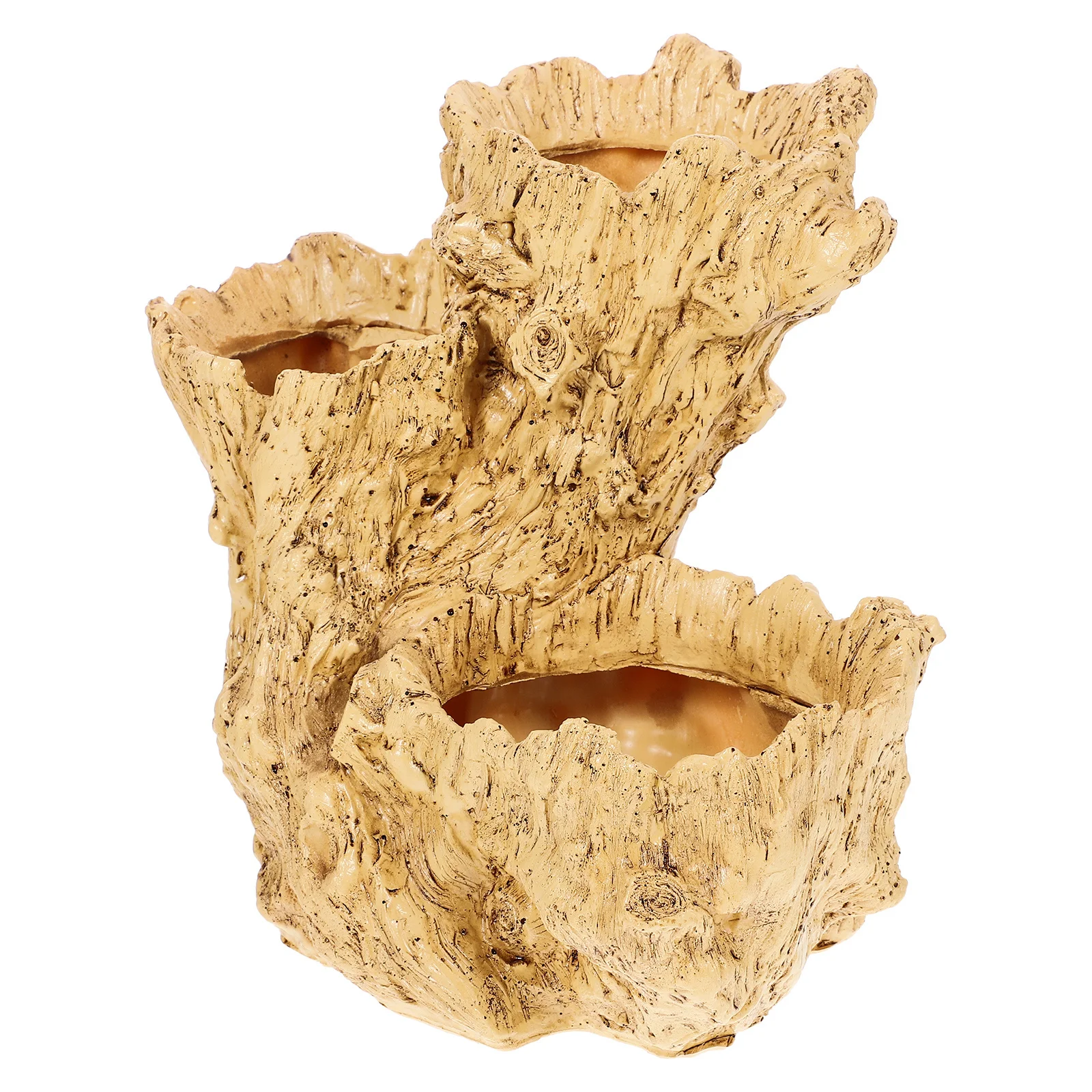 الراتنج محاكاة شجرة الجذر اناء للزهور الأصفر سطح المكتب حاوية النباتات بونساي وعاء زارع نباتات غرفة المعيشة المنزلي حلية #2