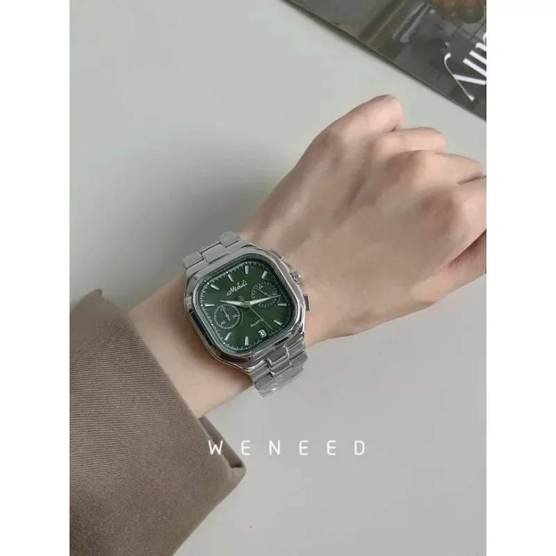 WENEED watch women's 2024 new simple fashion genuine niche light luxury square large dial women's watch