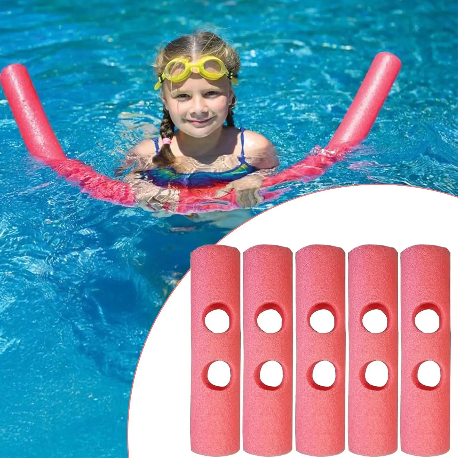 Conector flotante de fideos para natación, 5 piezas, fideos de espuma para piscina, juguetes deportivos y de ocio, accesorio para familia, jóvenes, adolescentes y niños
