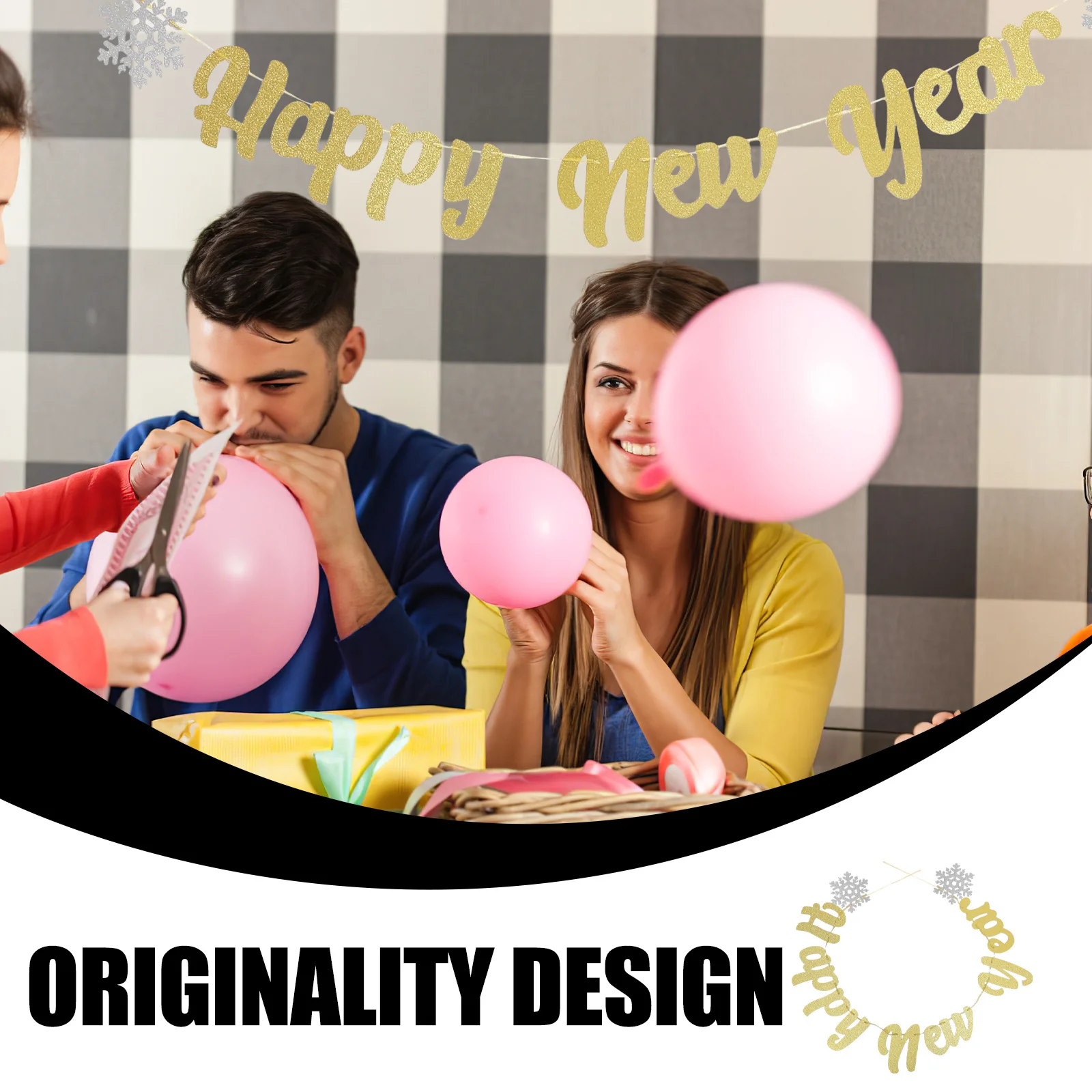 

1Set Happy New Year Banner Cake Topper Festive Decoration New Year Party Supplies Home Decor Bunting Flag Cake Topper