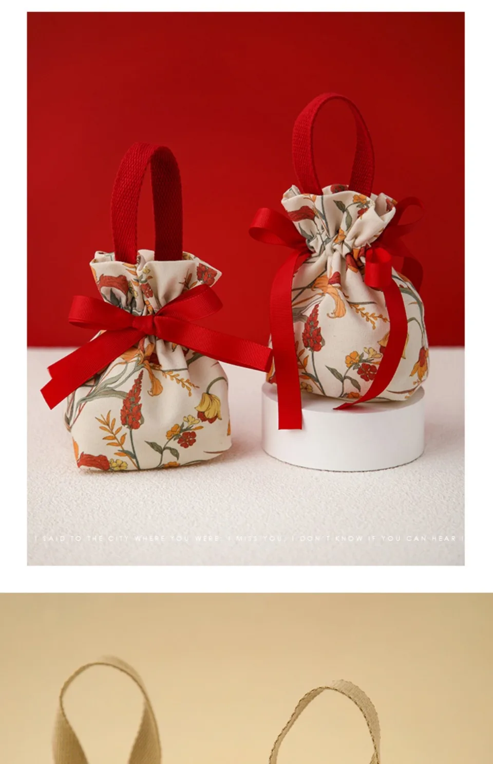 10/20/30Pcs Neue Weihnachten Süßigkeiten Taschen Tragbare Leinwand Geschenk Tasche Party Hochzeit Goodie Verpackung Box Rot handheld Geschenk Lagerung Taschen – Detail 3