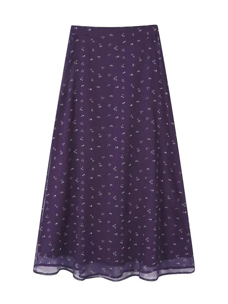 

Женская элегантная плиссированная длинная юбка с высокой талией в стиле ретро, фиолетовая, красная, с высокой талией, весна-лето, модная юбка в стиле бохо для отпуска, уличная одежда