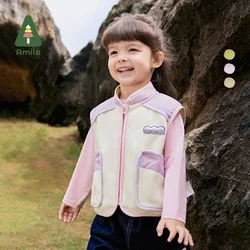 Amila Baby Vest 2024 Autumn New Boys And Girls Multi-Color Polar Fleece Soft Light Casual Comfortable Cute Children's Clothing