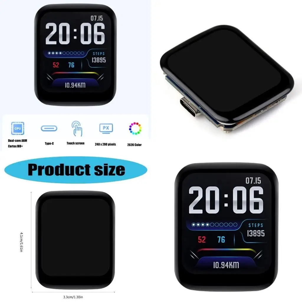 

652F Multifunctional 1.69" Screen LCD Development Platform 16MB Flash Memory 2 ARM Cortex M0+, USB Support