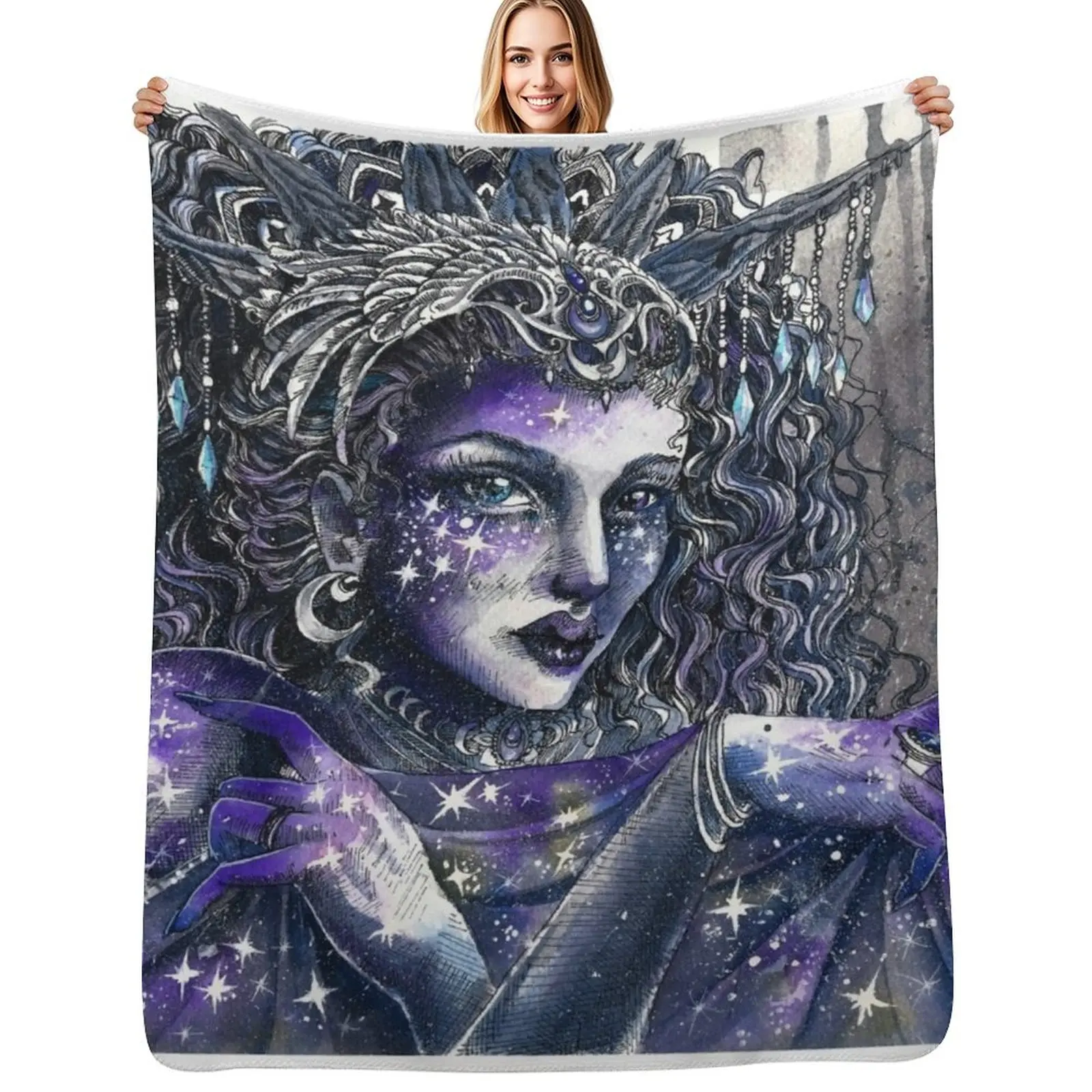 Goddess Nyx Throw Blanket Anti Shedding Soft Fuzzy Blanket for Home