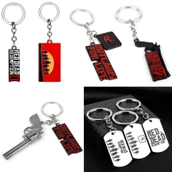 Game Red Dead Redemption 2 Keychain Keyrings Rockstar Game Gun Toy Chaveiro Bag Jewelry Souvenir llaveros Memento For Fans