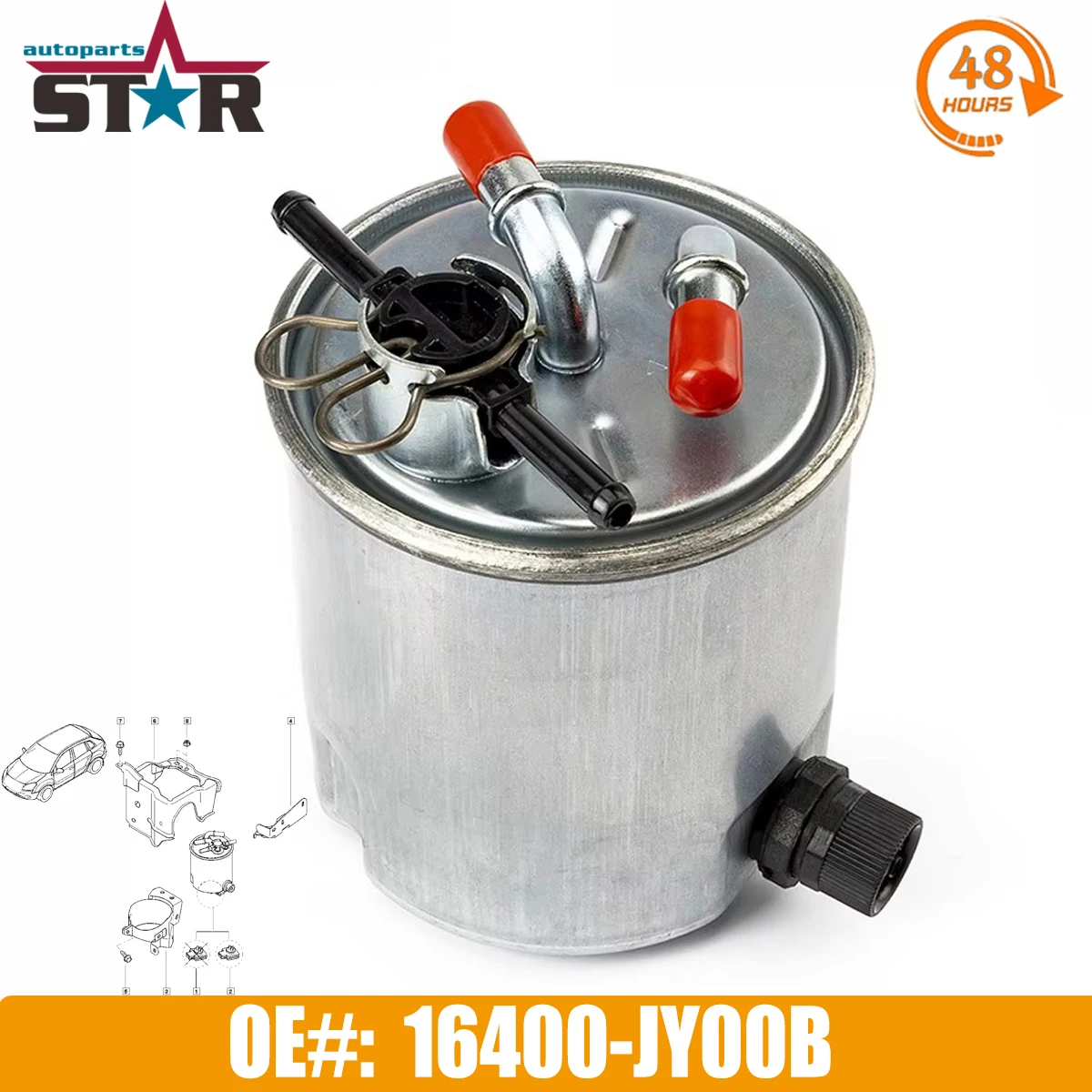 

16400-JY00B 16400JY00B New Fuel Filter For Nissan Qashqai X-Trail For Renault Koleos 16400-JD50B 16400-JY00D 16400-JY09E