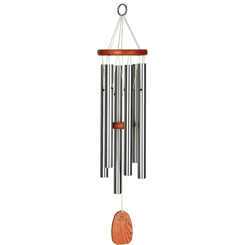 

Wind Chime for Outside 24" Medium Silver,Outdoor Decor for Patio, Porch, Garden, Memorial Gift fo