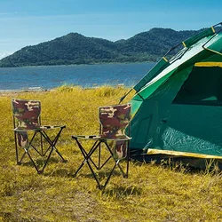 Silla plegable de camuflaje para acampar, pescar, Picnic, muebles de exterior, creativa, portátil, de tela Oxford, tumbona, silla de pesca de viaje, silla de playa, fiesta al aire libre, pesca, silla de Camping