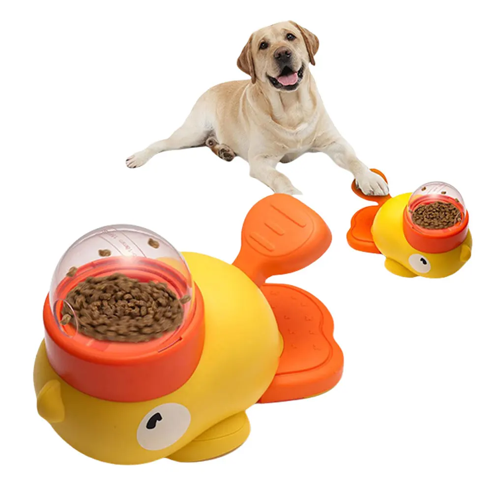 

D2 Dog Interactive Pet Slow Feeder Cartoon Duck Design Interactive Pet Food Treat Dispenser Dog Puzzle Toy for Small Medium Dogs