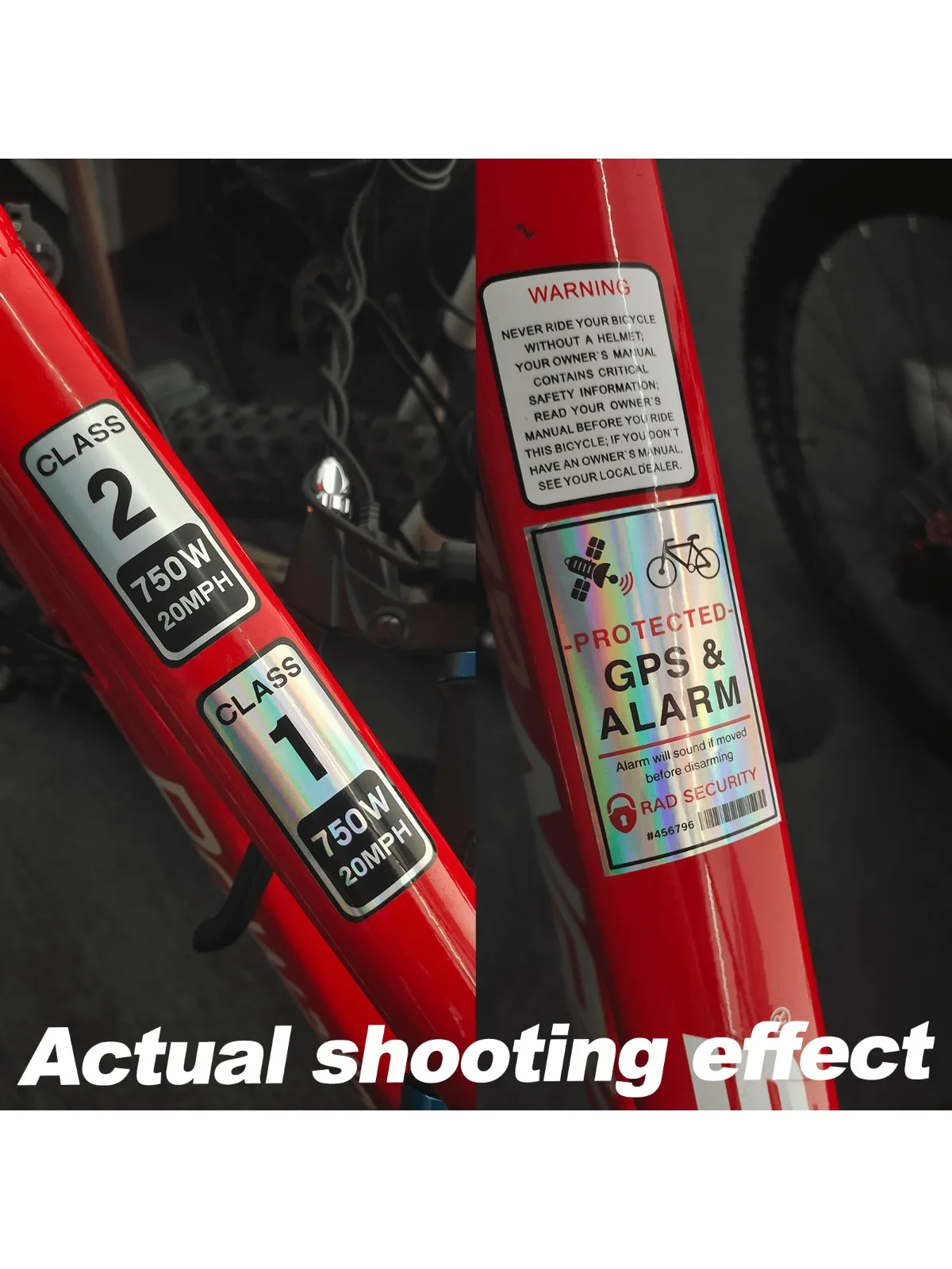 AliExpress NONE 6pcs Class 2 750W 20MPH Vinyl Warning Stickers for E-Bike Frame Decor