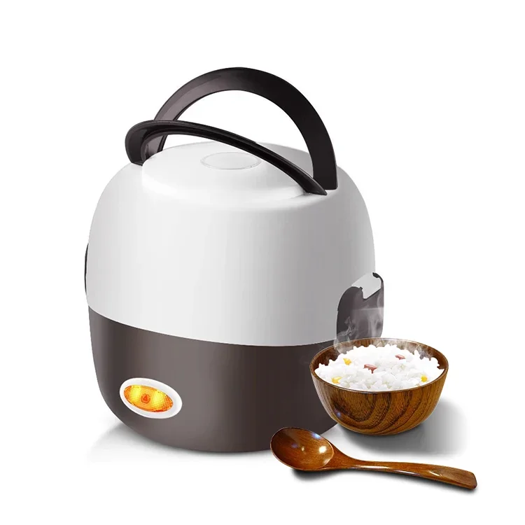 สแตนเลส 2/3 ชั้น, Steamer แบบพกพาอาหารความร้อนกล่องอาหารกลางวันอาหารอุ่น MINI หม้อหุงข้าวไฟฟ้า/