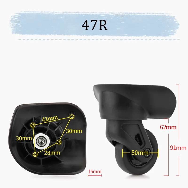 For American Tourister 47R Universal Wheel Replacement Suitcase Rotating Smooth Silent Shock Absorbing Wheel Accessories Wheel