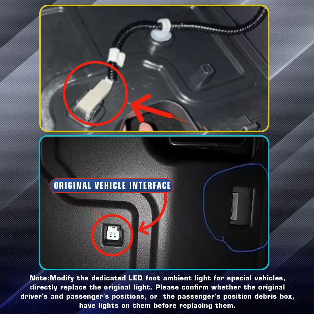 1pcs Auto Indoor Footwell Lights Foot Nest Bulbs White Pink Red Lamp For Toyota Rav4 Camry Yizhi Reiz