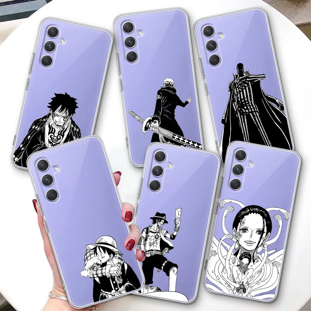 Transparent Case for Samsung Galaxy A57 A15 A27 A37 A16 A17 A54 A14 A22 A51 A53 A12 TPU Phone Cover Kizaru Ace Robin Law Luffy