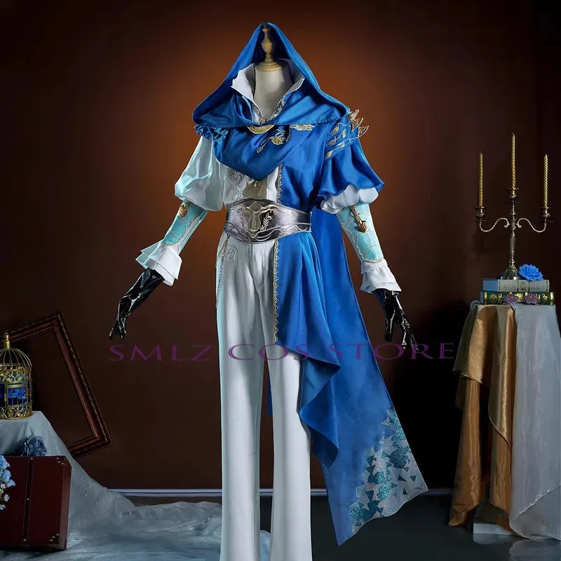 

2025 11 Mercenary Cosplay Game Identity ⅤNaib Subedar Costume B.Duck Variant Coat Cloak Outfit Wig Set Halloween Party Suit for