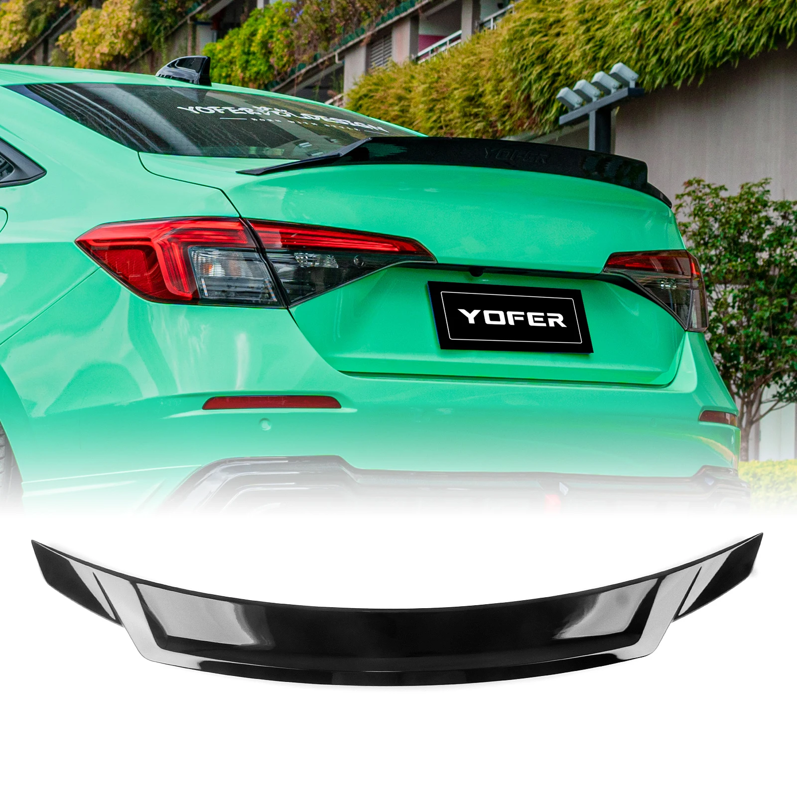 

YOFER Rear Trunk Lid Spoiler Wing Lip For Honda Civic 11th 2022-2025 11 Gen Tailgate Tail Deflector Splitter