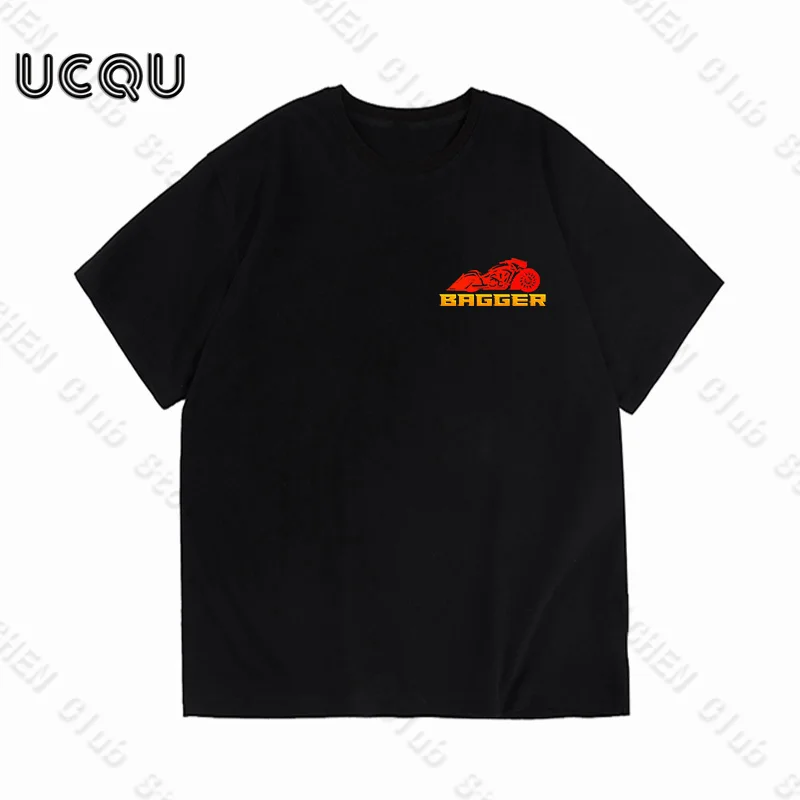 

Motorcycle BRGGER Printed Men Cotton T-Shirt Motorcycle Peripheral Culture Street Loose Casual Versatile Men Short Sleeves