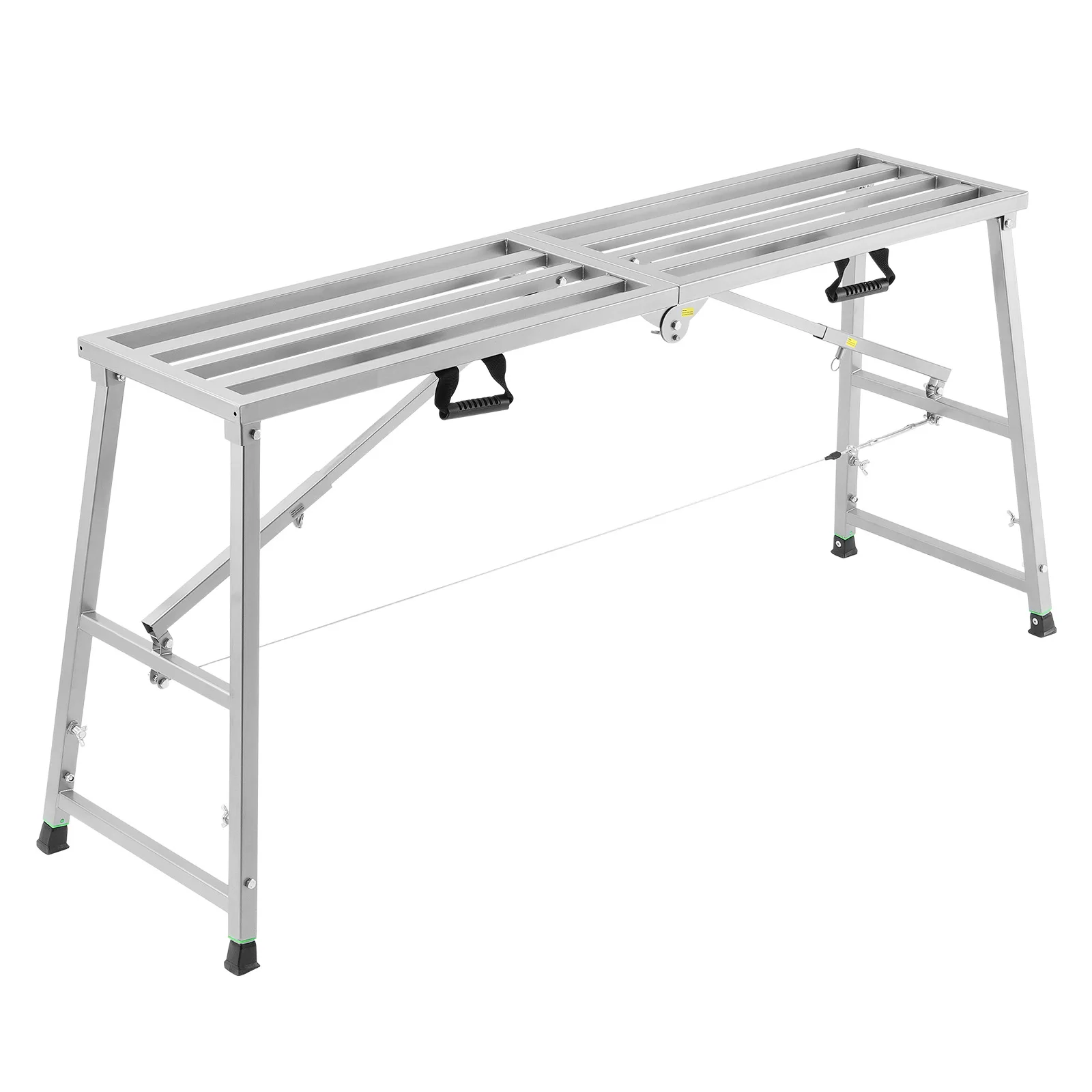 VEVOR Work Platform 4 Gear Adjustable Height Folding Alloy Steel Step Scaffolding Platform 800lbs Capacity Painting Cleaning