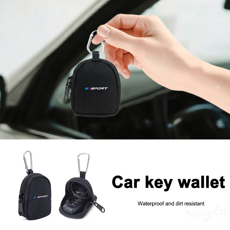Car Key Wallet Holder Coin Purses Pouch Bag Zipper Pocket  For BMW 1 3 5 Series G30 G20 F30 F10 E60 X1 X3 E70 F15 F48a Key Case view 3