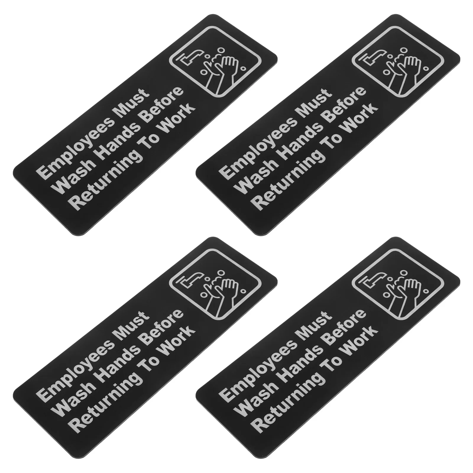 

4pcs Acrylic Handwashing Reminder Signs for Business Wall Stickers Office Restaurant Washroom Compliance Signage Clear