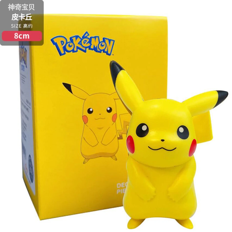 Tomy Pokemon Anime Figure Pikachu Psyduck Squirtle Jigglypuff Bulbasaur Kawaii Toys Model 6 Type For Kids Collection Gifts