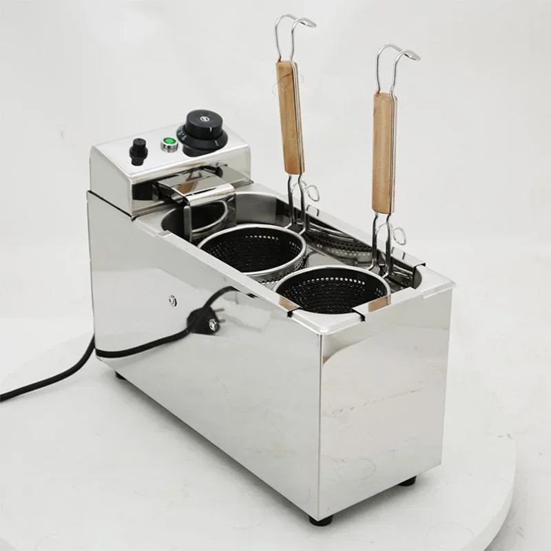 220V Double-Boiler Noodle Cooker, Multifunctional Commercial Electric Hot Pot Cooker, Stainless Steel, Electric Noodle Cooker view 4
