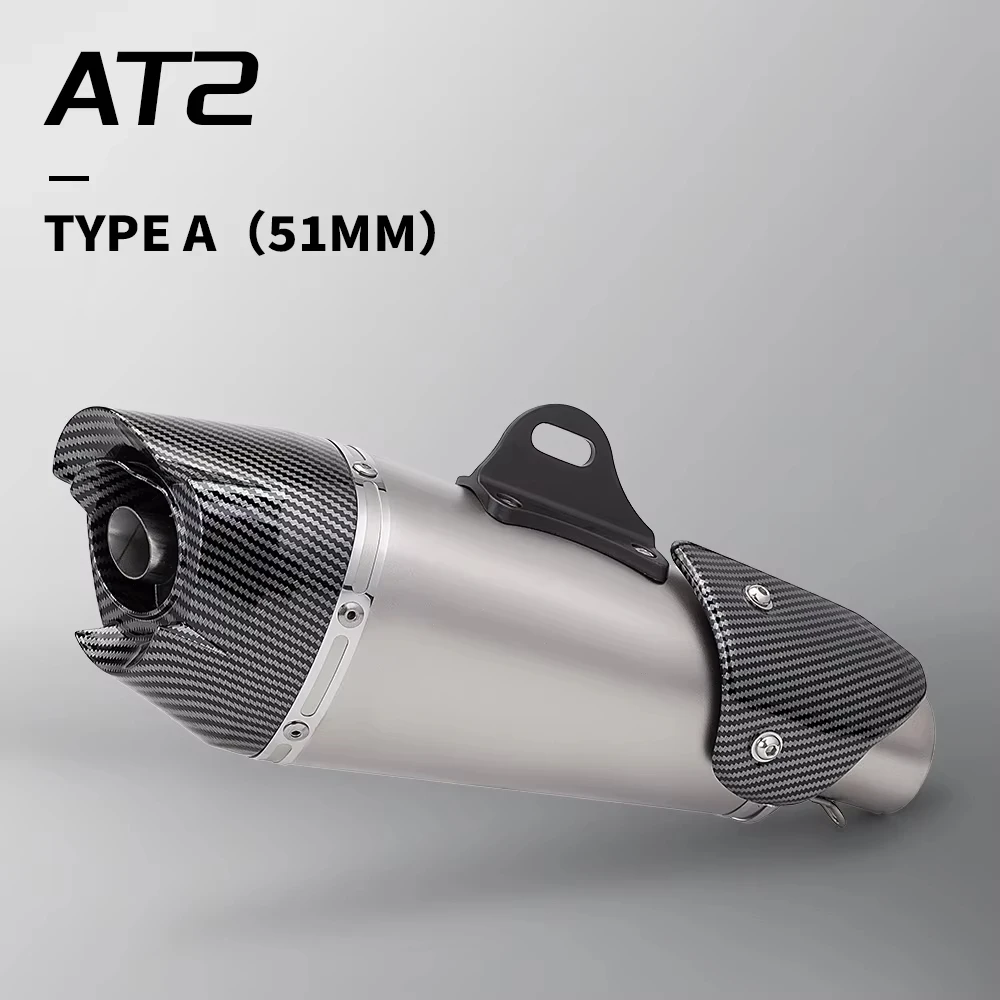 

for ZX6R R1 R3 Ninja250 MT09 MT07 Z900 exhaust pipe AT2 muffler escape motorcycle Universal 51MM stainless steel motorcycle