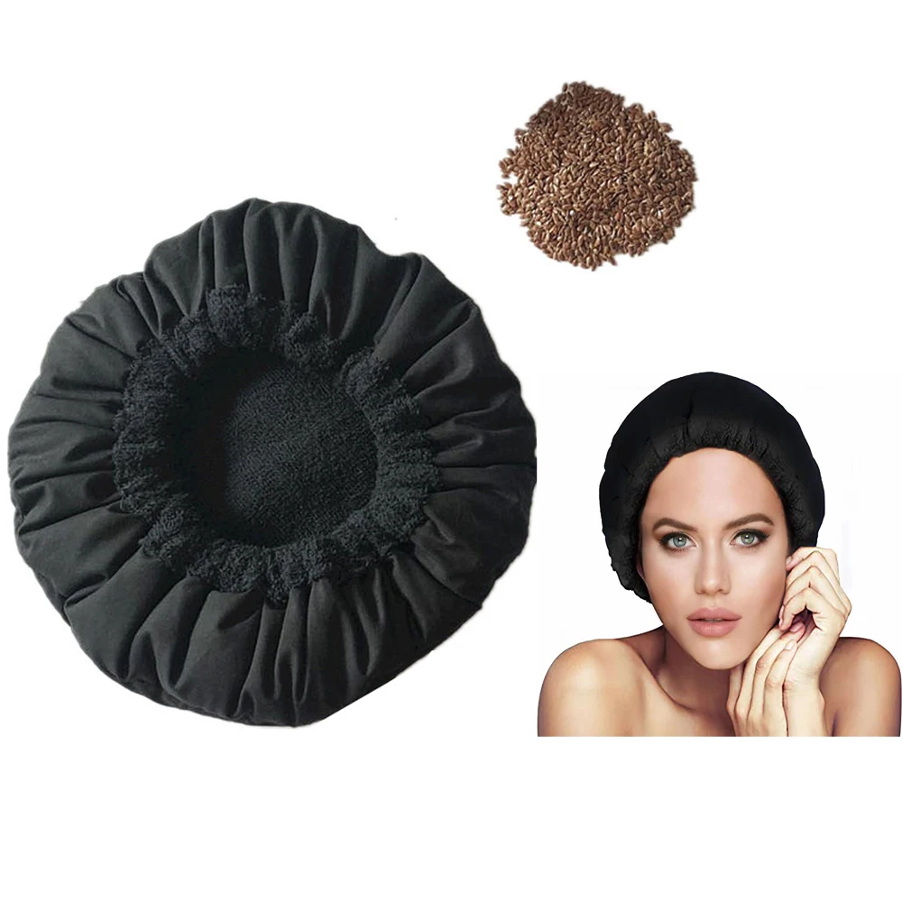 Heating Steaming Cap Microwave Flaxseed Hair Care Hair Dryers Nourishing Hair Oiling Cap Thermal for Home SPA Bath Oil Hair Mask