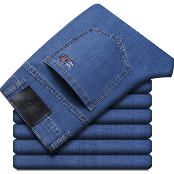 Summer New Elastic Men's Jeans Fashion Comfortable Business Straight Stretch Cotton Casual Denim Pants Brand Male Thin Trousers 3 Summer New Elastic Men's Jeans Fashion Comfortable Business Straight Stretch Cotton Casual Denim Pants Brand Male Thin Trousers 3