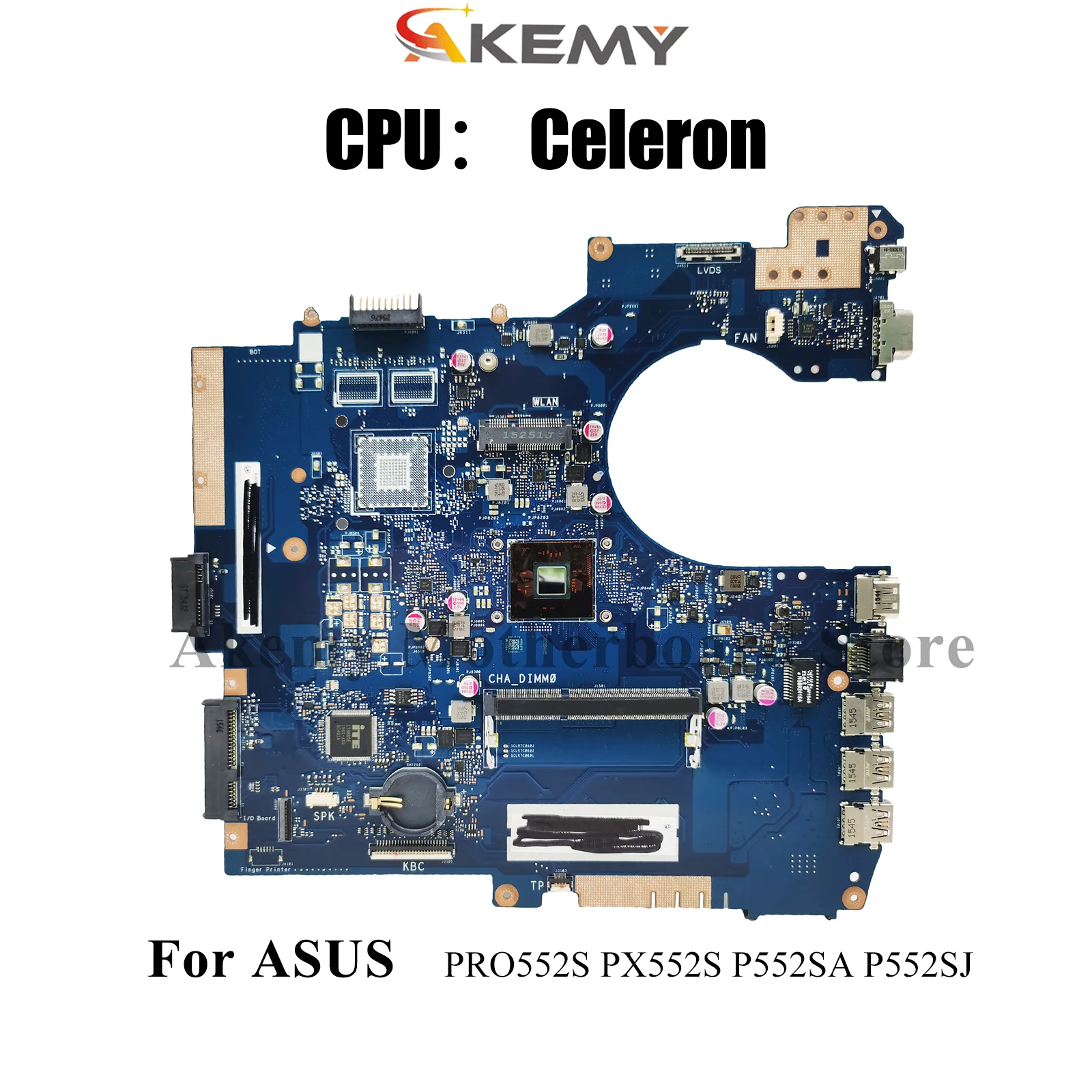 

P552SA Laptop Motherboard For ASUS ProArt P552SA PX552S PE552S P552SJ PRO552S P552S Mainboard With Celeron CPU 100% tests OK stk