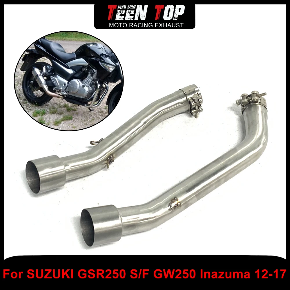 

Stainless Steel Motorcycle Escape Tube For SUZUKI GSR250 S/F GW250 Inazuma Dual Middle Link Pipe GSR250 2012-2017 Tube 51MM