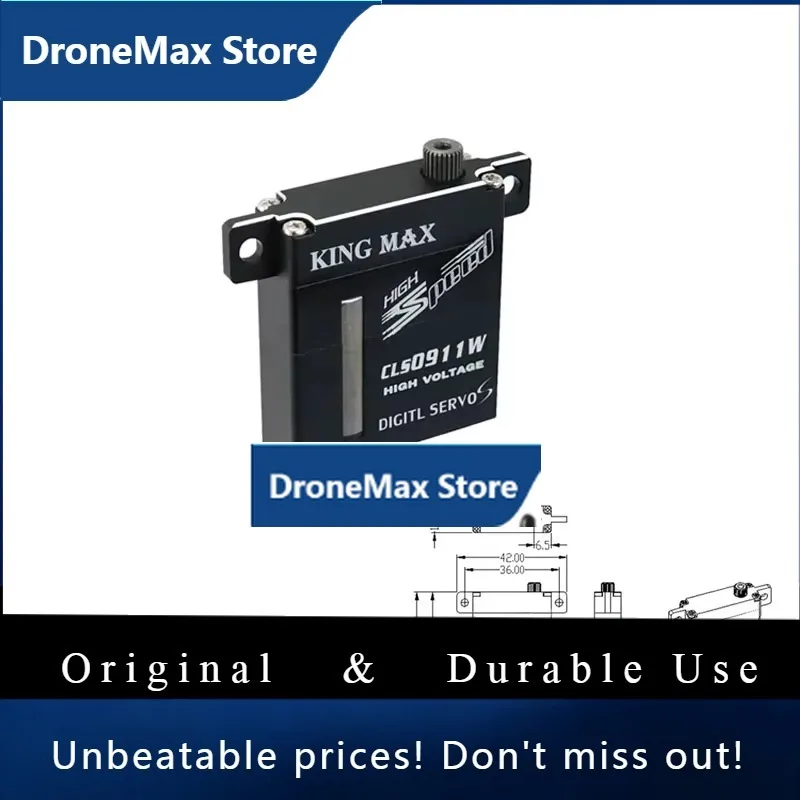 DroMaKINGMAX CLS0612W 0911W 2013W 8.5/10/20kg Digital Metal Gear Wing Servo Dual Ball Bearings Full CNC Case For RC Sailplane G