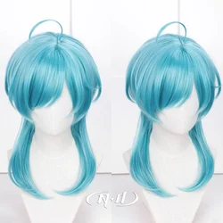 ND Kanata Shinkai Cosplay Wigs The Ensemble Stars Cosplay Cyan Hair Wigs for Game Comic Con Coser Party Heat Resistant Synthetic