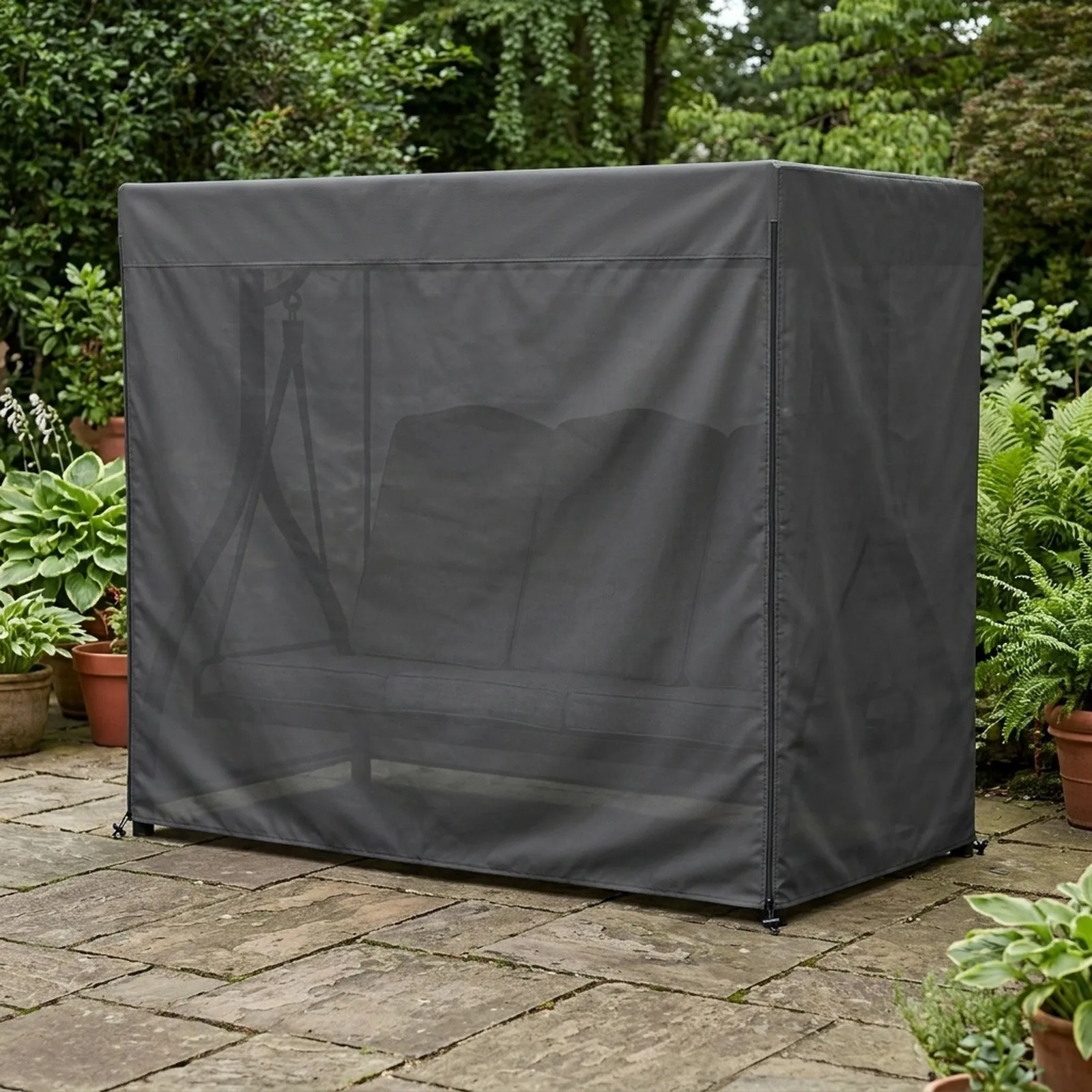 for All Weather Outdoor Swing Cover for UV Resistant Cover for Garden Swing Easy to Clean and Install Fits for triple Seater