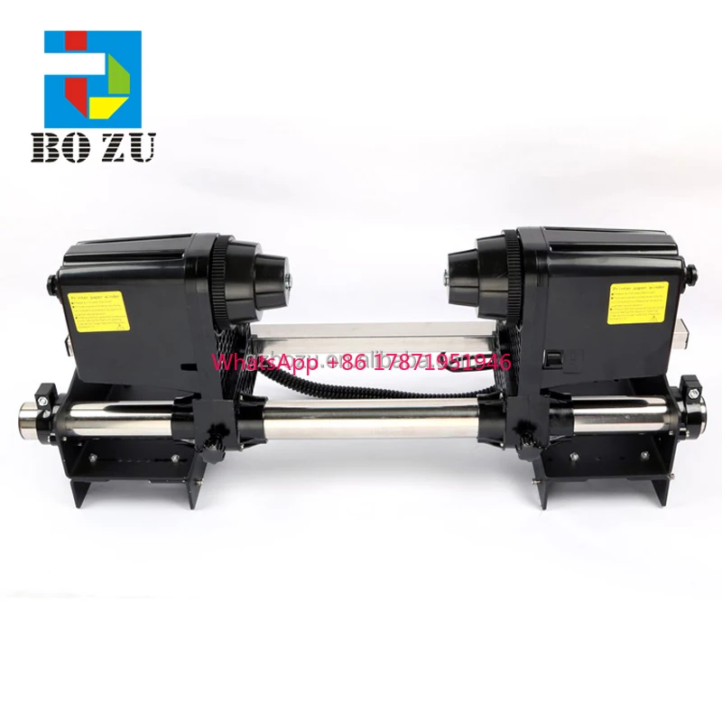 uv roll to roll printer double round rod 50cm high double power take-up machine of blue/yellow metal take-up machines