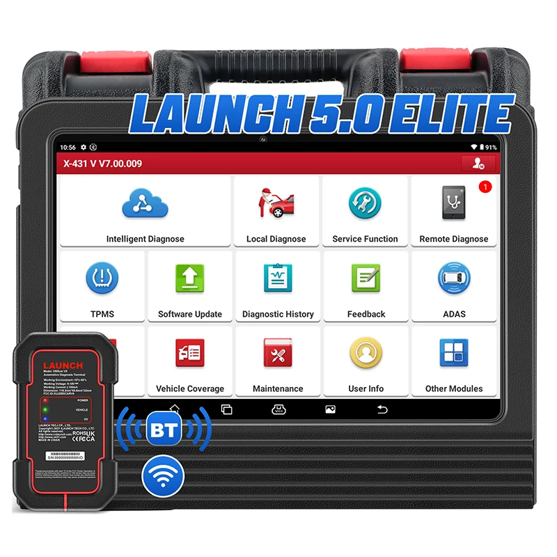 Lau nch X431 PRO V5.0 Elite Full System Bluetooth Bi-directional Automotive Scanner OBD2 Code Reader with 37 Resets For EU/UK/RU