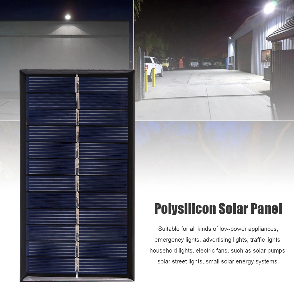 Mini Panel Solar de 6V 1W, Celdas Solares para Bricolaje, para Dispositivos Eléctricos de Bajo Consumo, Lámparas, Cargador de Celulares