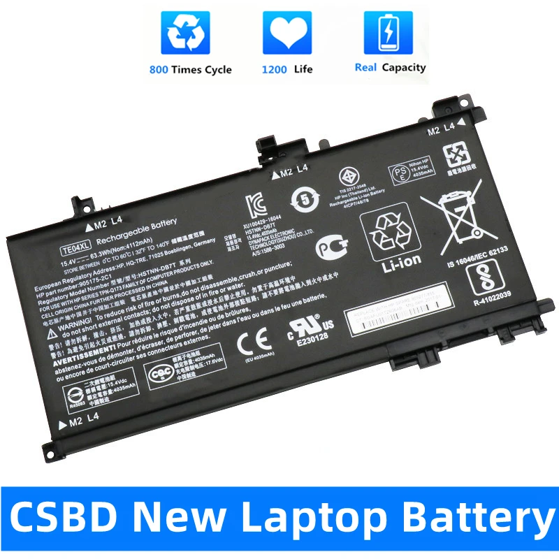 

CSBD New TE04XL Laptop Battery For HP OMEN 15-AX200 15- AX218TX 15-AX210TX 15-AX235NF 15-AX202N 15-BC200 HSTNN-DB7T 905277-855